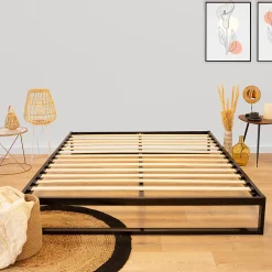 Sommier à lattes en métal Pandore 140x190 cm Coloris Noir Livré en kit>Olympe Literie Online