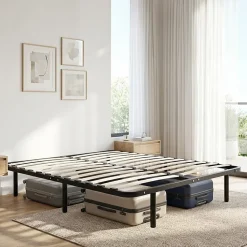 Olympe Literie Sommier à lattes en métal Somkit 180x200 cm Coloris Noir Livré en kit* Sommier