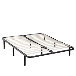 Olympe Literie Sommier à lattes en métal Somkit 90x200 cm Coloris Noir Livré en kit* Sommier