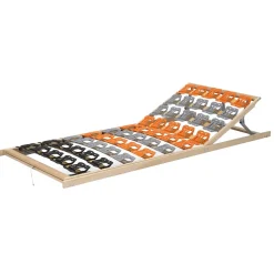 Monmobilierdesign Sommier à Lattes Ergonomique Avec Plots De Soutien Cadre En Bois Tête Et Pied Relevables 120x200 Cm* Sommier