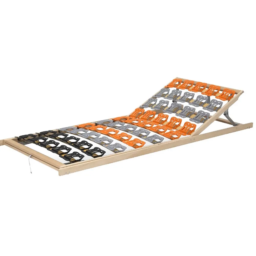 Monmobilierdesign Sommier à Lattes Ergonomique Avec Plots De Soutien Cadre En Bois Tête Et Pied Relevables 120x200 Cm* Sommier