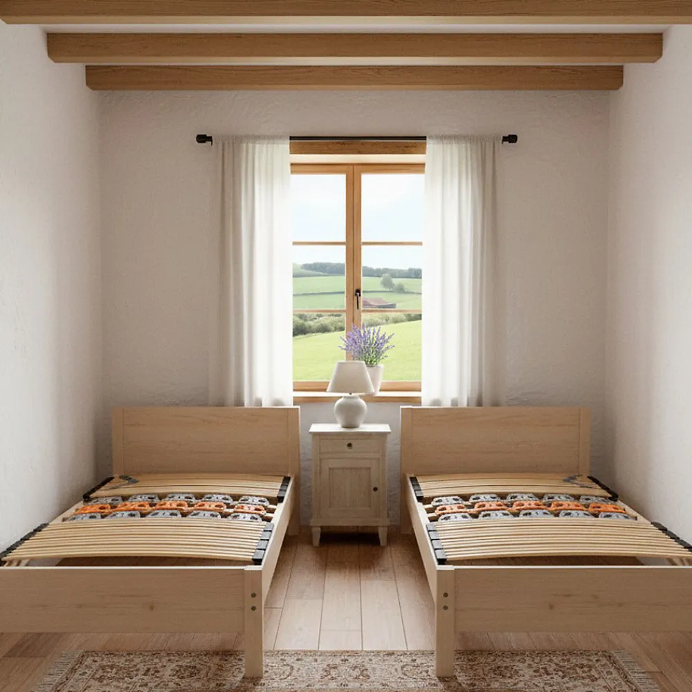 Monmobilierdesign Sommier à Lattes Ergonomique En Bois Avec Plots De Soutien 7 Zones De Confort 100x200 Cm* Sommier