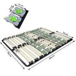 Monmobilierdesign Sommier à Lattes Ergonomique Avec Plots De Soutien 160x200 Cm* Sommier