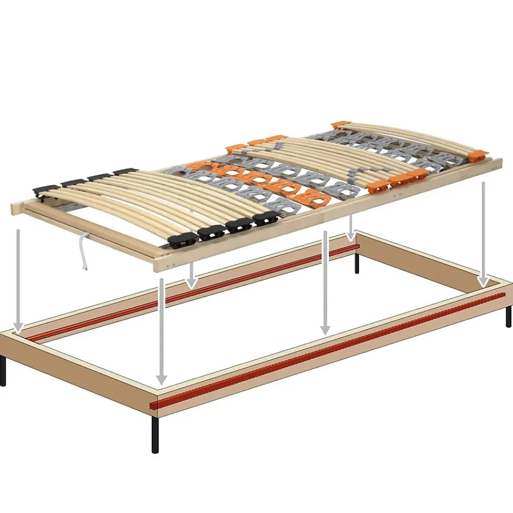 Sommier à Lattes Ergonomique En Bois Avec Plots De Soutien 7 Zones De Confort Tête Et Pied Relevables 120x200 Cm>Monmobilierdesign Best