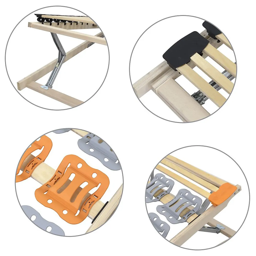 Sommier à Lattes Ergonomique En Bois Avec Plots De Soutien 7 Zones De Confort Tête Et Pied Relevables 120x200 Cm>Monmobilierdesign Best