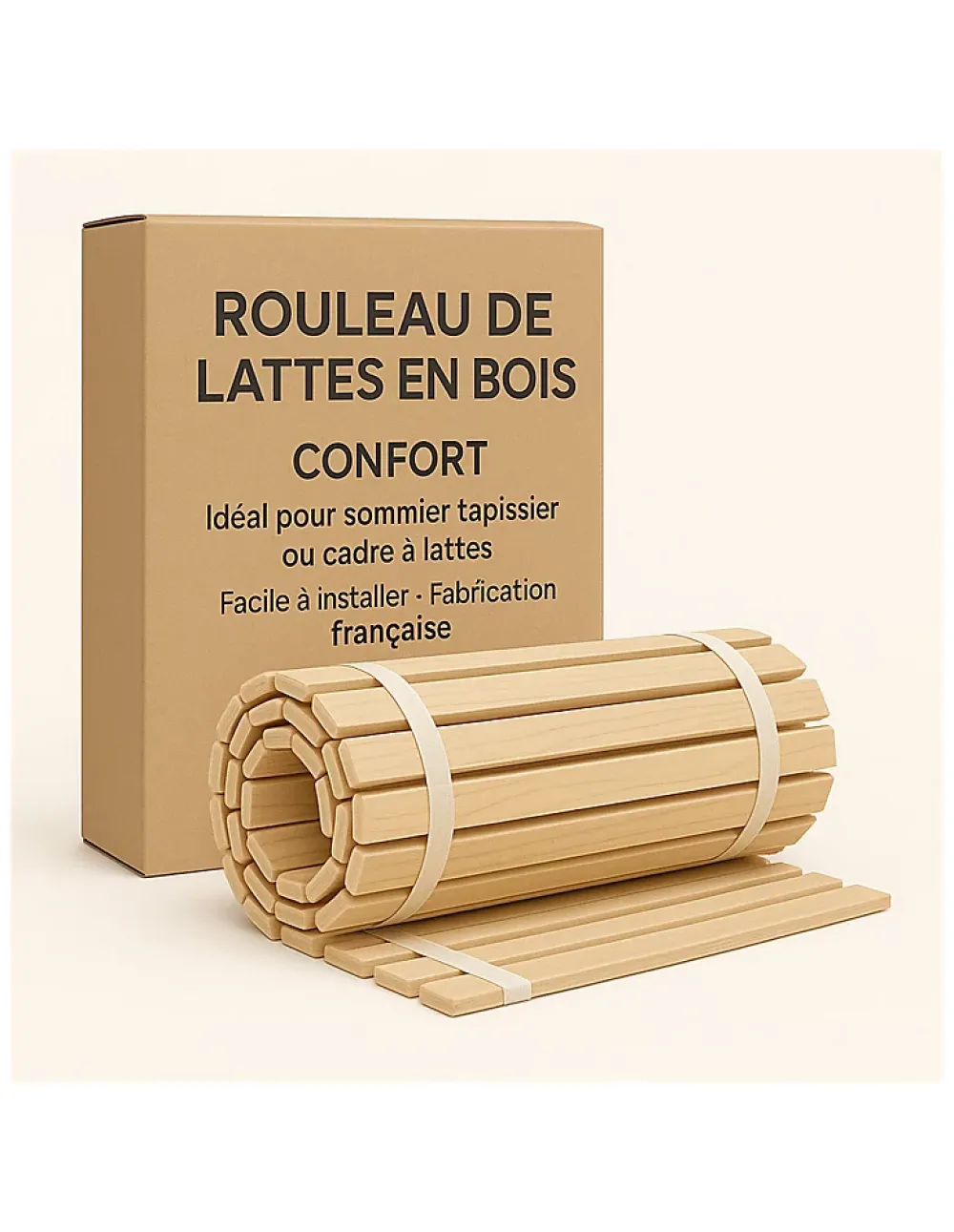 By Sommiflex. SOMMIER à LATTES 140x200 ou 140x190 SOMMIER à LATTES sur ROULEAU LATTES pour L* Sommier