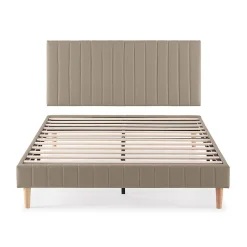 Sommier + tête de lit Eris 160x200 cm Beige><noscript><img width=