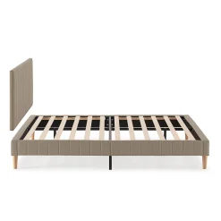Sommier + tête de lit Eris 160x200 cm Beige><noscript><img width=