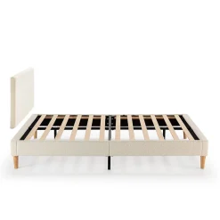 Sommier + tête de lit Niebla 150x190 cm Beige><noscript><img width=