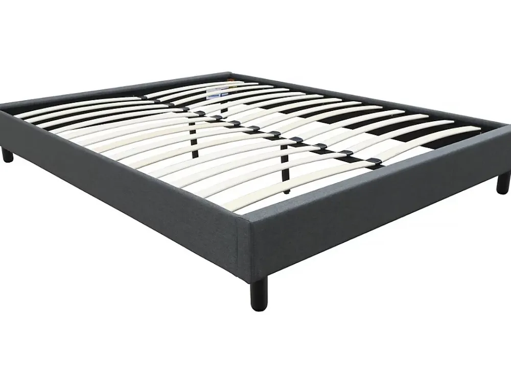 Habitat Et Jardin Sommier "Andy" en tissu 140 x 190cm Gris anthracite* Sommier