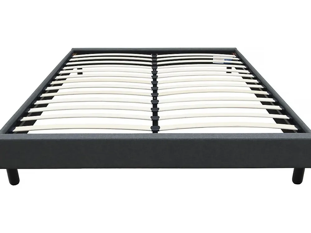 Habitat Et Jardin Sommier "Andy" en tissu 140 x 190cm Gris anthracite* Sommier
