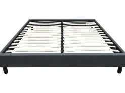 Habitat Et Jardin Sommier "Andy" en tissu 160 x 200 cm Gris anthracite* Lit Double