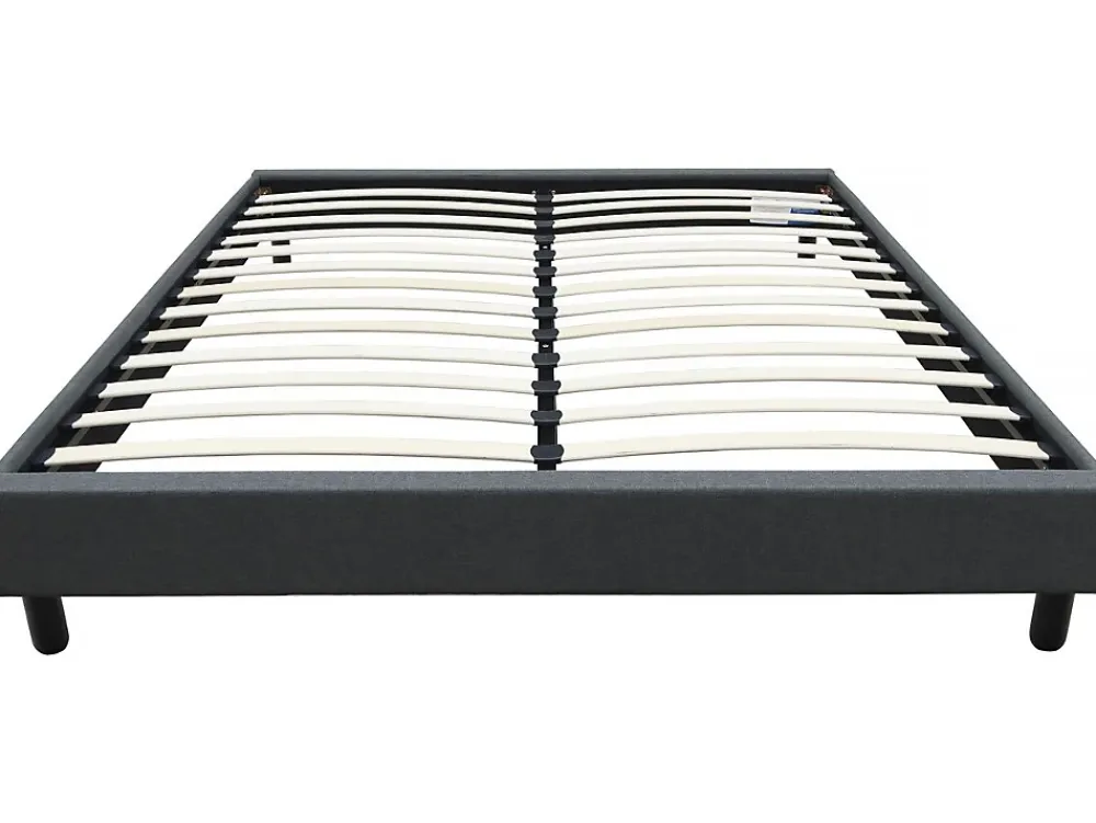 Habitat Et Jardin Sommier "Andy" en tissu 160 x 200 cm Gris anthracite* Lit Double