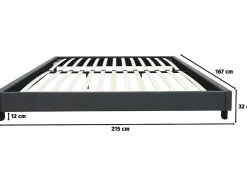 Habitat Et Jardin Sommier "Andy" en tissu 160 x 200 cm Gris anthracite* Lit Double