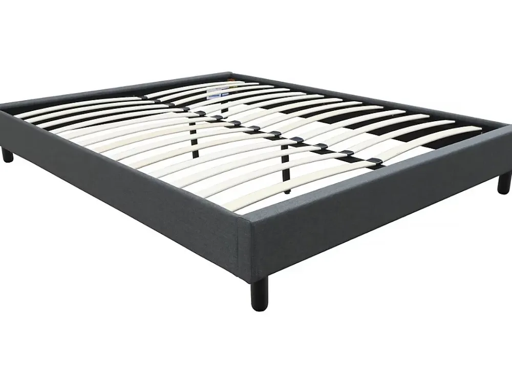 Habitat Et Jardin Sommier "Andy" en tissu 160 x 200 cm Gris anthracite* Lit Double