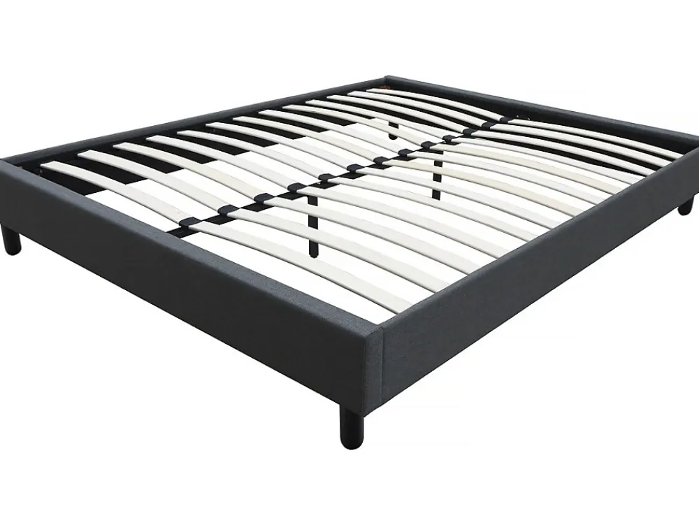 Habitat Et Jardin Sommier "Andy" en tissu 160 x 200 cm Gris anthracite* Lit Double