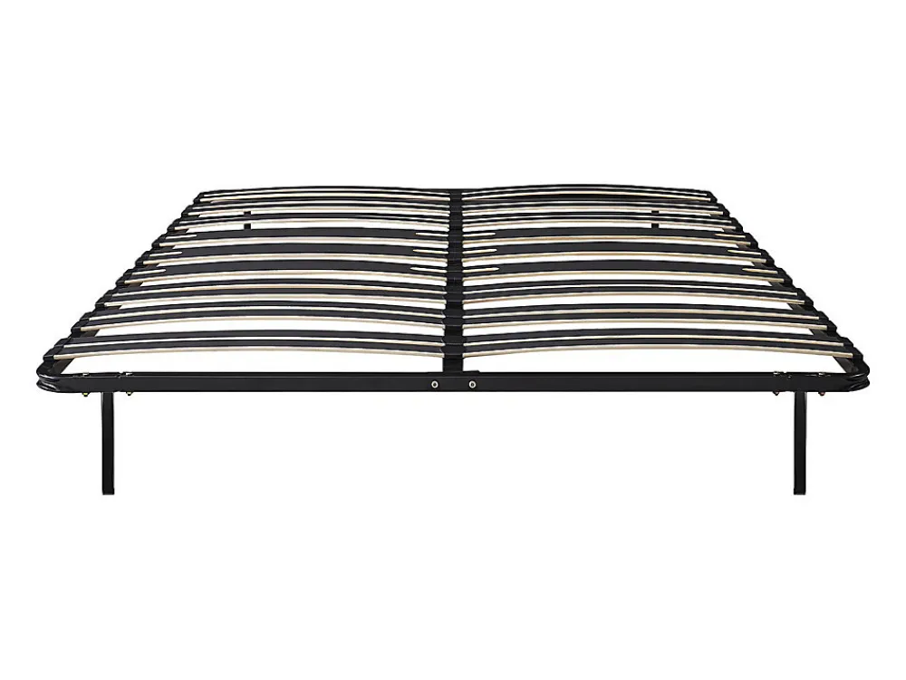 Sommier cadre à lattes 160 x 200 cm - 2 x 15 lattes - 3 zones soutien lombaire renforcé - Avec pied - Noir - CERRISI de YSMÉE>Vente-unique Hot