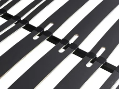 Sommier cadre à lattes 160 x 200 cm - 2 x 15 lattes - 3 zones soutien lombaire renforcé - Avec pied - Noir - CERRISI de YSMÉE><noscript><img width=