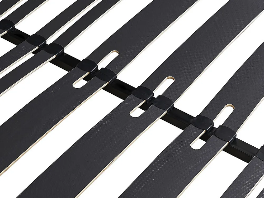 Sommier cadre à lattes 160 x 200 cm - 2 x 15 lattes - 3 zones soutien lombaire renforcé - Avec pied - Noir - CERRISI de YSMÉE>Vente-unique Hot