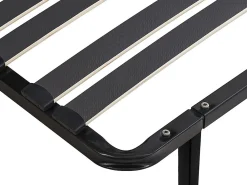 Sommier cadre à lattes 160 x 200 cm - 2 x 15 lattes - 3 zones soutien lombaire renforcé - Avec pied - Noir - CERRISI de YSMÉE><noscript><img width=