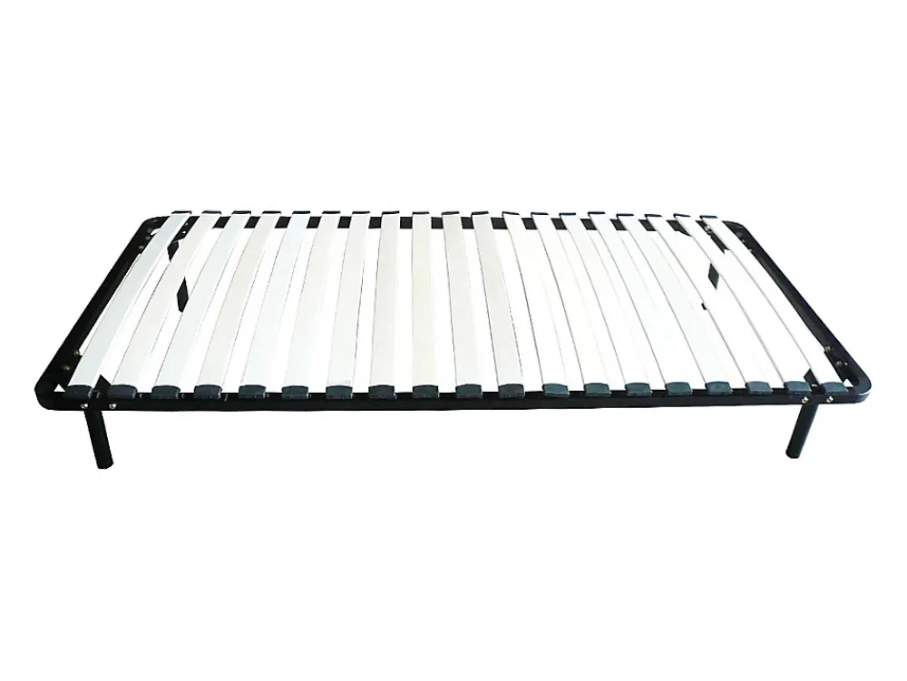 Vente-unique Sommier cadre à lattes 90 x 190 cm - 19 lattes - Avec pieds- Noir - KALISTA de YSMÉE* Sommier