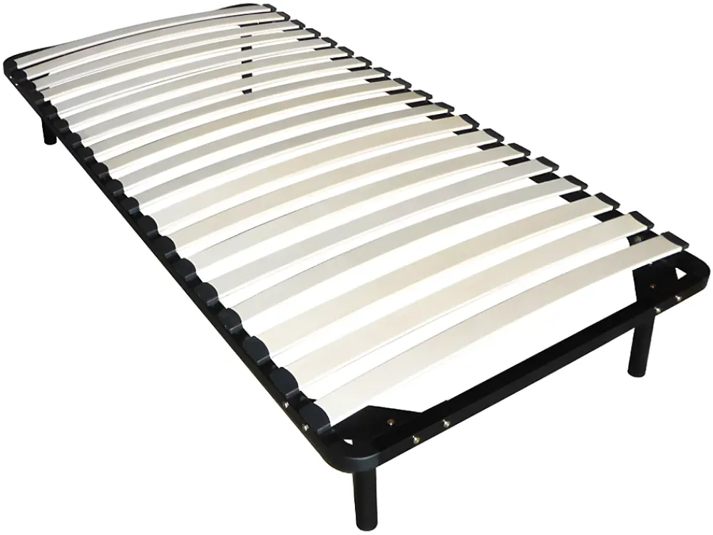 Vente-unique Sommier cadre à lattes 90 x 190 cm - 19 lattes - Avec pieds- Noir - KALISTA de YSMÉE* Sommier