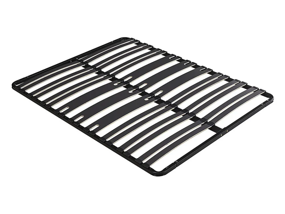 Sommier cadre à lattes 140 x 190 cm - 2 x 15 lattes - 3 zones soutien lombaire renforcé - Sans pied - Noir - CERRISI de YSMÉE>Vente-unique New