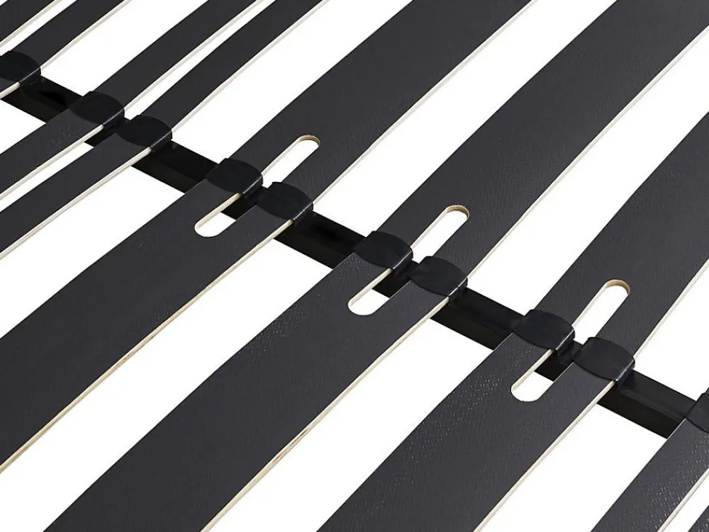 Sommier cadre à lattes 140 x 190 cm - 2 x 15 lattes - 3 zones soutien lombaire renforcé - Sans pied - Noir - CERRISI de YSMÉE>Vente-unique New