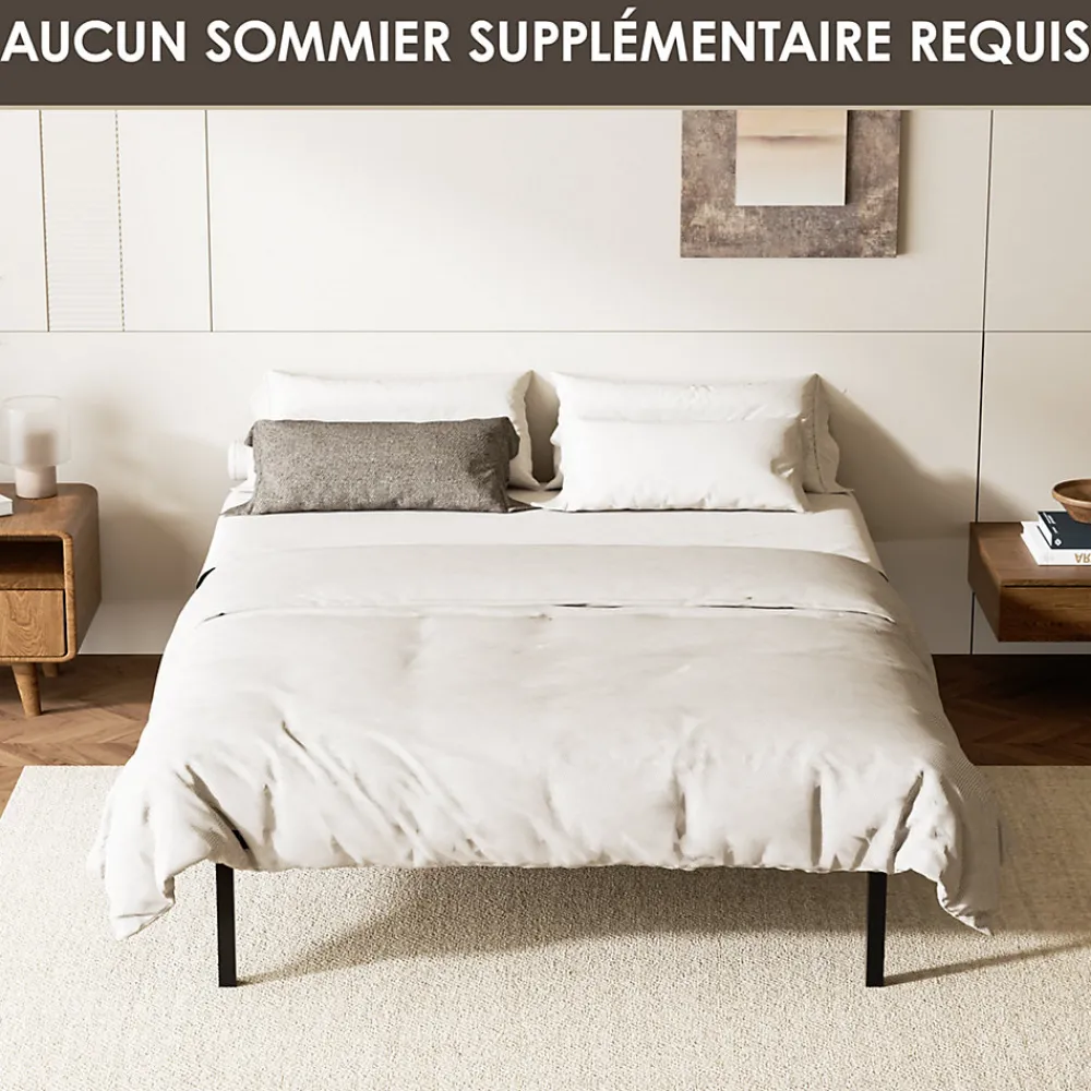 Sommier cadre à lattes 140x190 cm, 2x14 rangs>Generique Hot