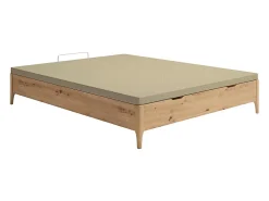 Vente-unique Sommier coffre 140 x 190 cm - Naturel clair - VEONA de YSMÉE* Sommier