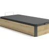 Sommier coffre 90 x 190 cm - Naturel clair et noir - NAMOSI de YSMÉE>Vente-unique
