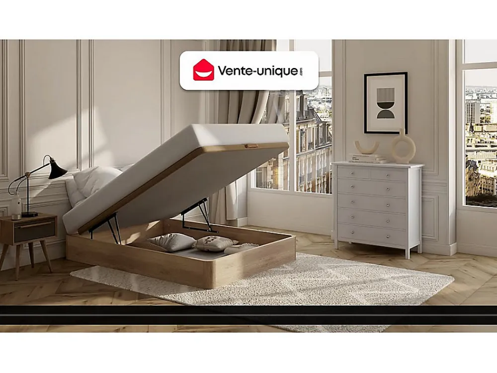 Sommier coffre 140 x 190 cm - Naturel clair - HESTIA de YSMÉE>Vente-unique New