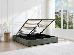 Sommier coffre 160 x 200 cm en tissu texturé - Vert - FIRMEO de YSMÉE>Vente-unique Hot