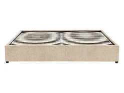 Vente-unique Sommier coffre 160 x 200 cm en tissu texturé - Beige - FIRMEO de YSMÉE* Sommier