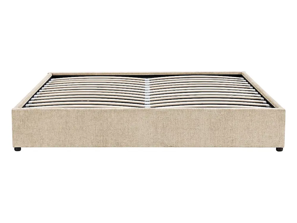 Vente-unique Sommier coffre 160 x 200 cm en tissu texturé - Beige - FIRMEO de YSMÉE* Sommier