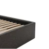 Vente-unique Sommier coffre 140 x 190 cm en tissu - Gris anthracite - PONTOS de YSMÉE* Lit Coffre