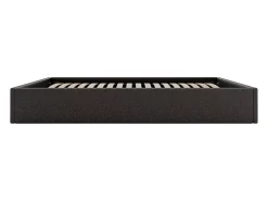Vente-unique Sommier coffre 140 x 190 cm en tissu - Gris anthracite - PONTOS de YSMÉE* Lit Coffre