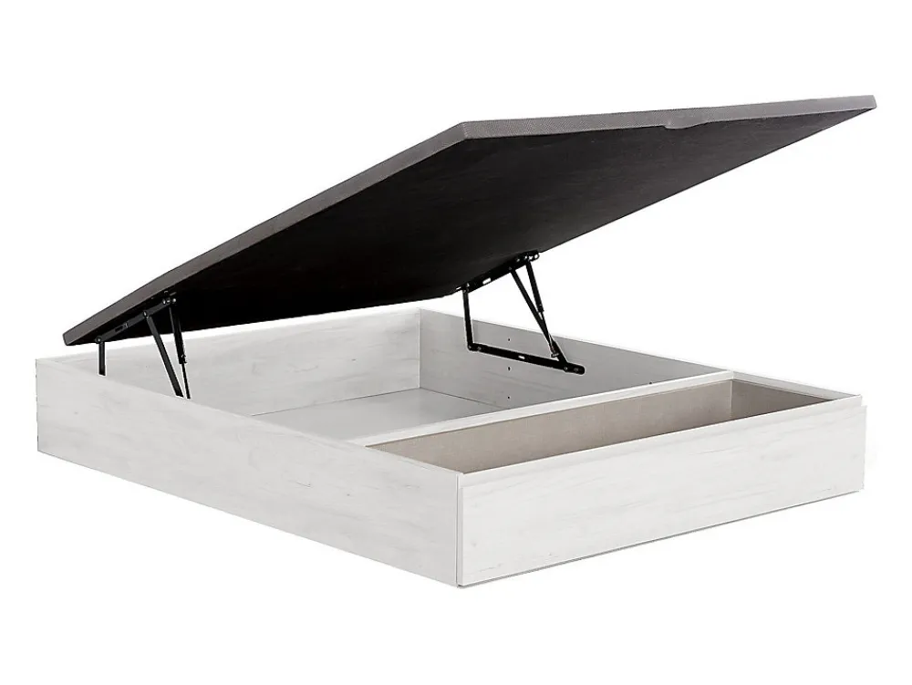 Sommier coffre avec tiroir 140 x 190 cm - Blanc - HESTIA de YSMÉE>Vente-unique Online