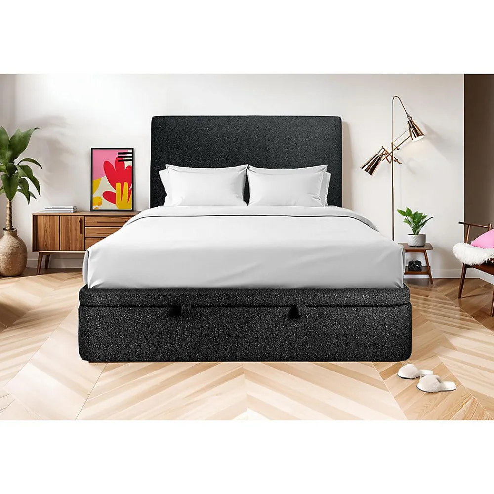 Sommier Coffre Bouclette Noir 140x200 H39cm>Sommeil De Plomb New