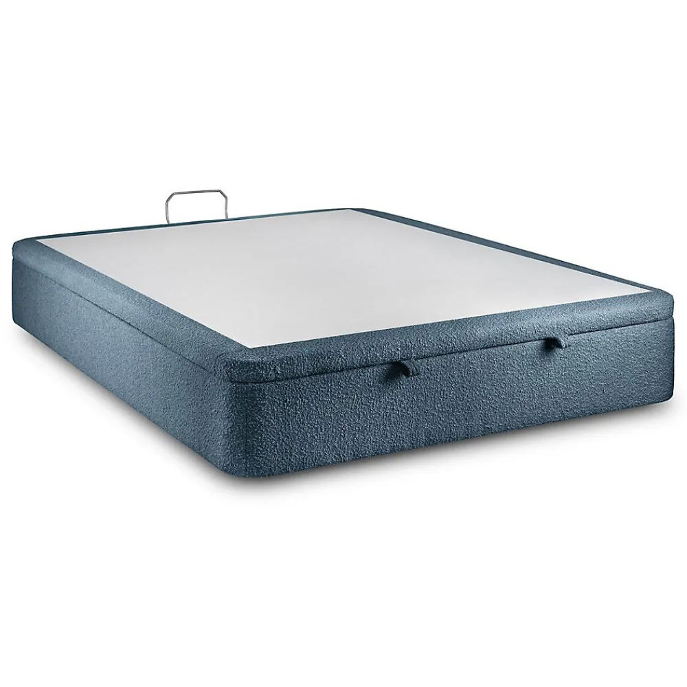 Sommeil De Plomb Sommier Coffre Bouclette Bleu 200x200 H39cm* Sommier