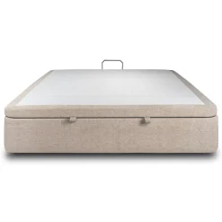 Sommier Coffre Tissu Beige brun 140x190 H39cm><noscript><img width=