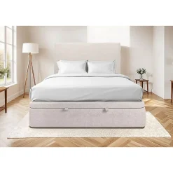 Sommeil De Plomb Sommier Coffre Tissu Beige clair 160x200 H39cm* Sommier