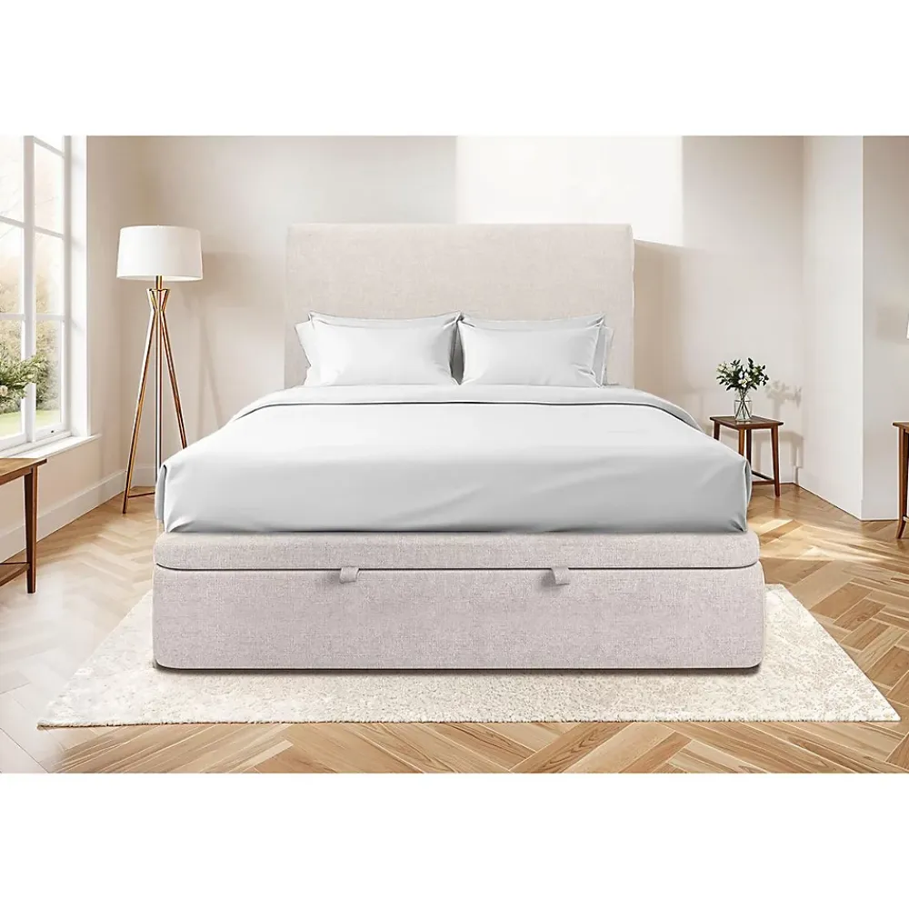 Sommeil De Plomb Sommier Coffre Tissu Beige clair 160x200 H39cm* Sommier