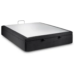 Sommier Coffre Tissu Noir 200x200 H39cm>Sommeil De Plomb Discount