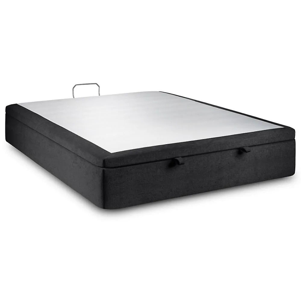Sommier Coffre Tissu Noir 200x200 H39cm>Sommeil De Plomb Discount