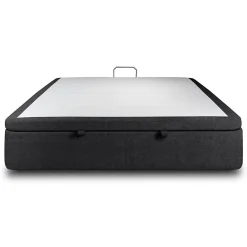 Sommier Coffre Tissu Noir 200x200 H39cm><noscript><img width=