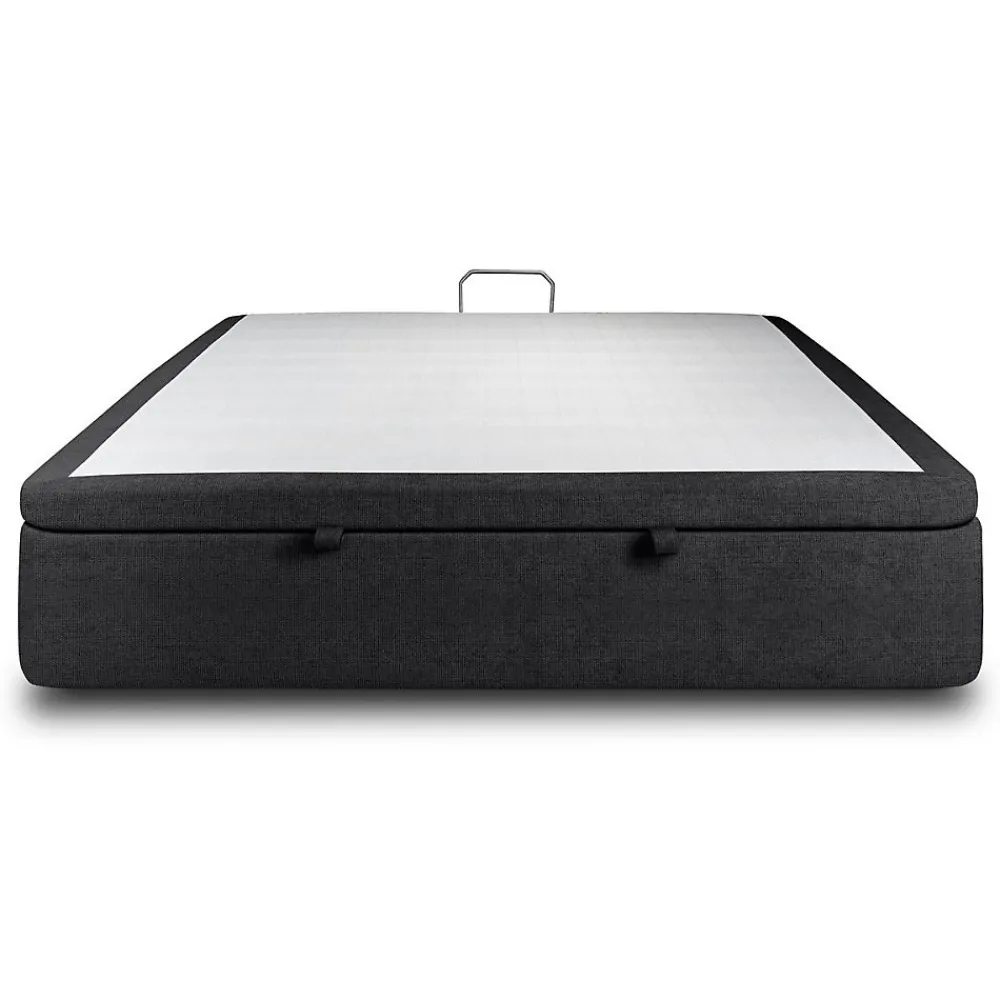 Sommier Coffre Tissu Noir 200x200 H39cm>Sommeil De Plomb Discount