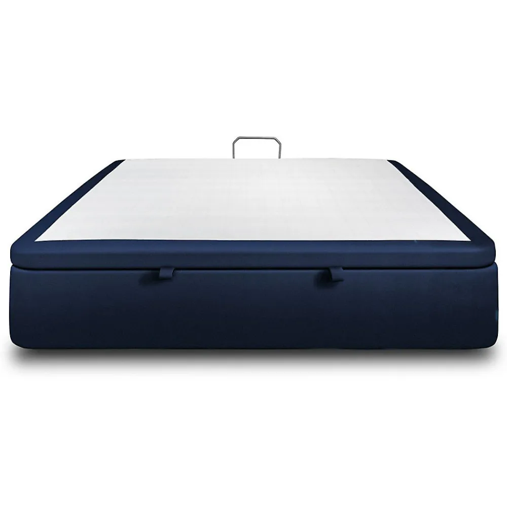 Sommier Coffre Velours Bleu 200x200 H39cm>Sommeil De Plomb New