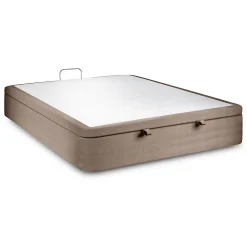Sommier Coffre Velours Taupe 160x200 H39cm>Sommeil De Plomb