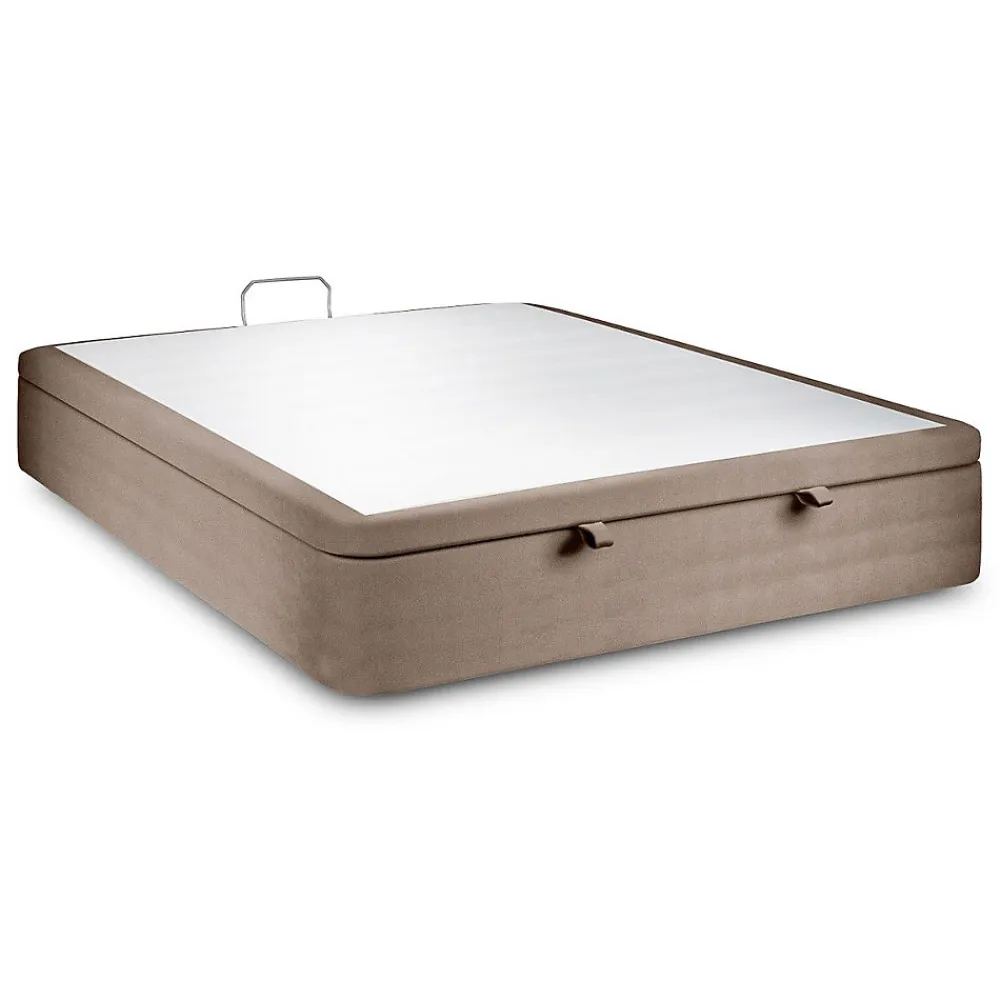 Sommier Coffre Velours Taupe 160x200 H39cm>Sommeil De Plomb